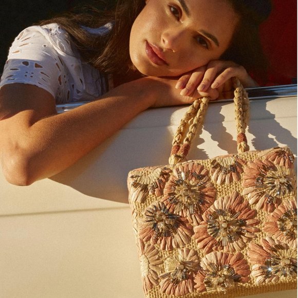 Anthropologie Handbags - Anthropologie Embellished Floral Satchel Retail $142.